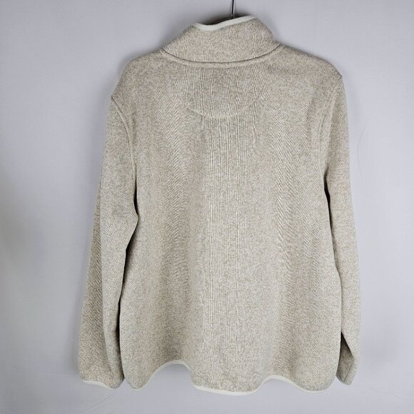 L.L. Bean Womens 3X Sweater Fleece Pullover Beige Snap Neck Warm Preppy EUC! - Picture 5 of 11